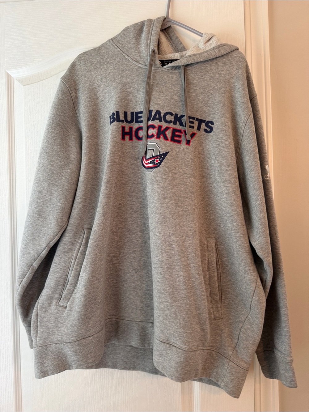 Columbus Ohio Blue Jackets Gray Hockey Pullover Hoodie